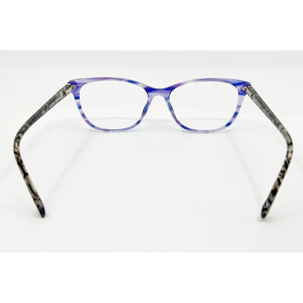 Karen Kane Eyeglasses Womens Blue Purple Striped Cat Eye Maize 53-15-140